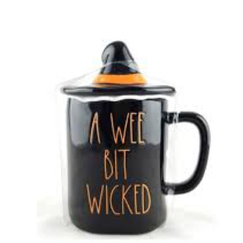 Rae Dunn A WEE BIT WICKED Topper Hat Halloween Mug
